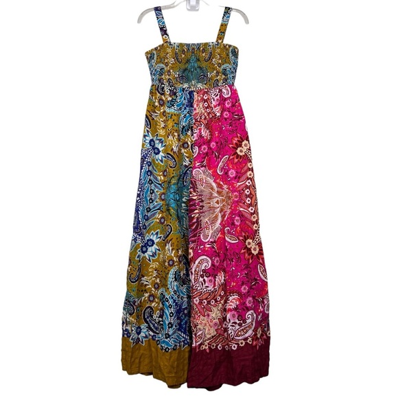 Anthropologie Sleeveless Piper Printed Tropical Wide Leg Jumpsuit - Picture 2 of 7